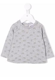 Bonpoint car-motif cotton sweatshirt - Grigio