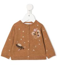 Bonpoint floral-embroidered wool cardigan - Toni neutri