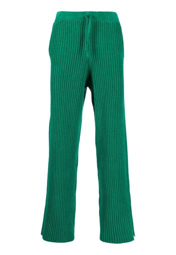 Bonsai ribbed-knit straight-leg trousers - Verde