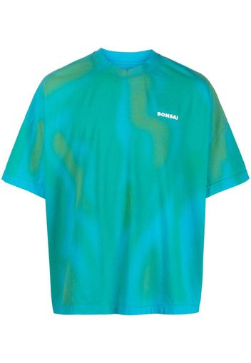 Bonsai logo-print abstract pattern T-shirt - Blu