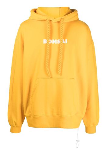 Bonsai logo-print cotton hoodie - Arancione