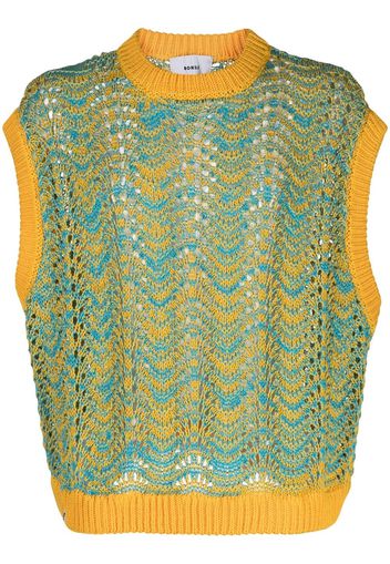 Bonsai open-knit cotton vest - Arancione