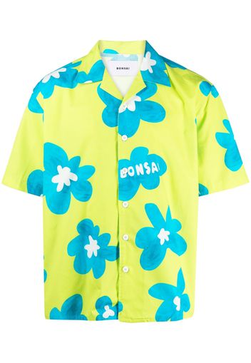 Bonsai floral-print cotton shirt - Verde