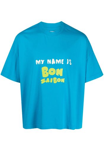 Bonsai graphic-print cotton T-shirt - Blu