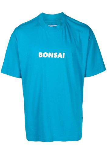 Bonsai logo-print cotton T-shirt - Blu