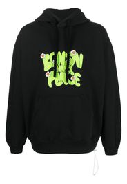 Bonsai logo-print cotton hoodie - Nero