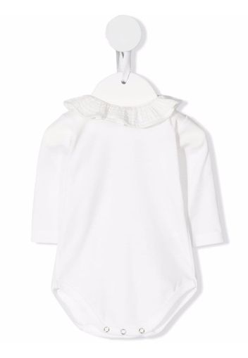 Bonton ruffle-collar babygrow - Bianco