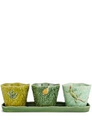 Bordallo Pinheiro Set di 3 bicchieri Jardim De Insetos - Verde