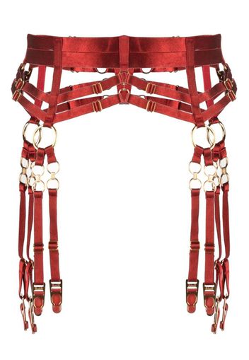 Bordelle Kleio satin suspender belt - Rosso