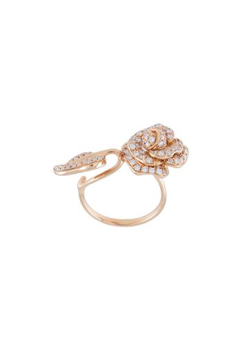 Borgioni Anello Garden Rose in oro rosa 18kt con diamanti