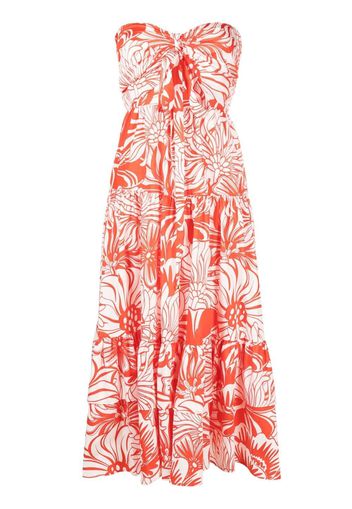 Borgo De Nor Marley floral-print off-shoulder dress - Rosso