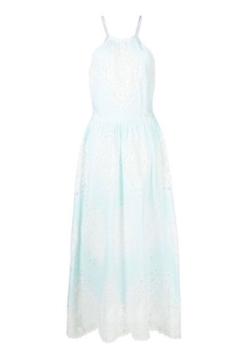 Borgo De Nor BORGO DE NOR VIVI HALTERNECK LACE MIDI DRESS PALE BLUE