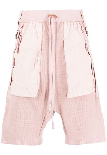 Boris Bidjan Saberi deconstructed waffle-effect shorts - Rosa