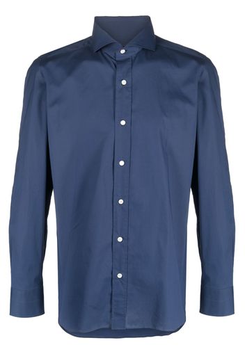 Borrelli spread collar cotton-blend shirt - Blu