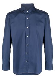 Borrelli spread collar cotton-blend shirt - Blu