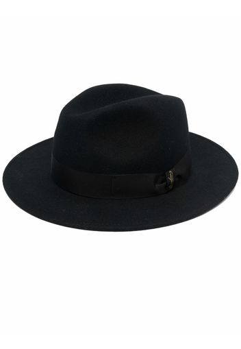 Borsalino logo ribbon-trim fedora hat - Nero