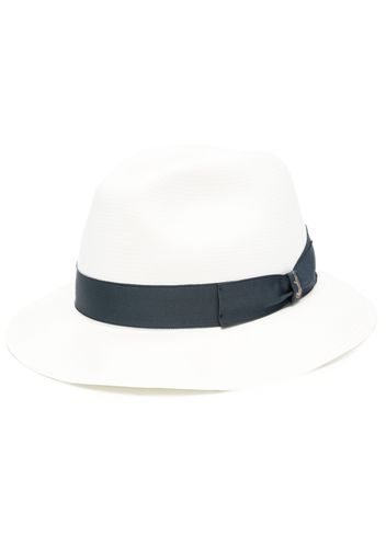 Borsalino straw ribbon hat - Bianco