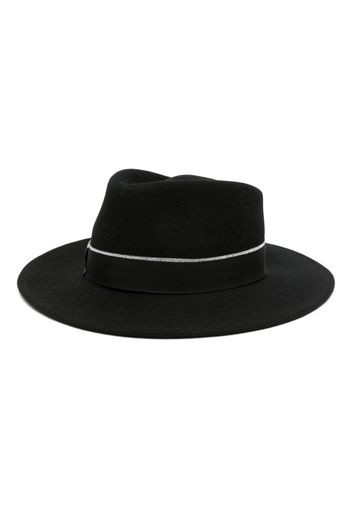 Borsalino bow-detail wool hat - Nero