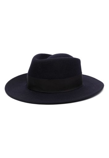 Borsalino logo-tag wool hat - Blu