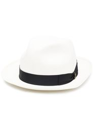 Borsalino bow-detail fedora hat - Bianco