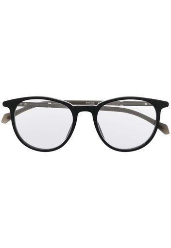 round-frame clear-lens eyeglasses