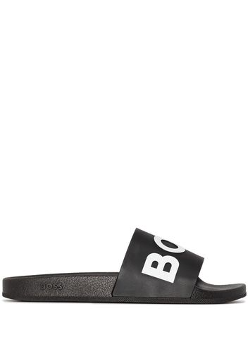 BOSS logo print slides - Nero