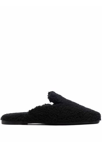 BOSS faux-shearling design slippers - Nero