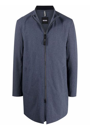 BOSS micro-pattern performance-stretch packable coat - Blu