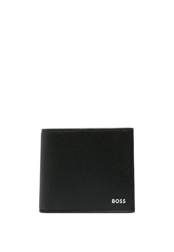 BOSS logo-print Zair-stripe wallet - Nero