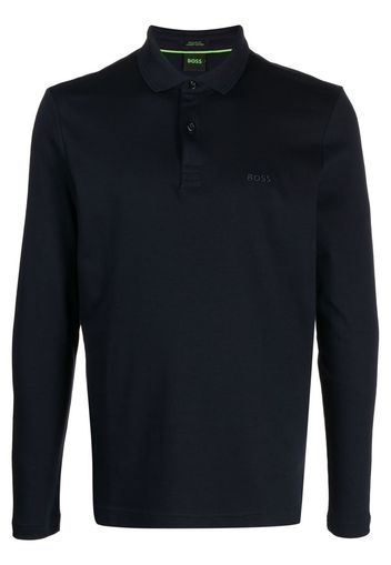 BOSS embroidered-logo polo shirt - Blu