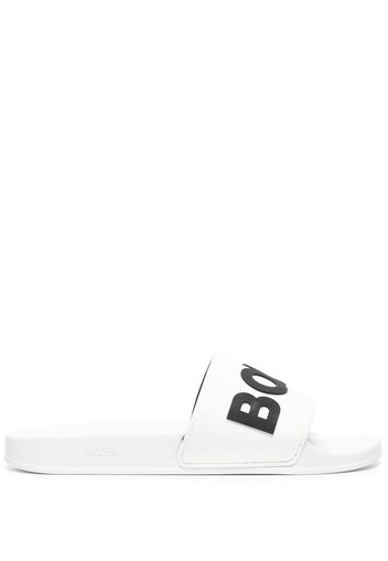 BOSS Sandali slides con logo goffrato - Bianco