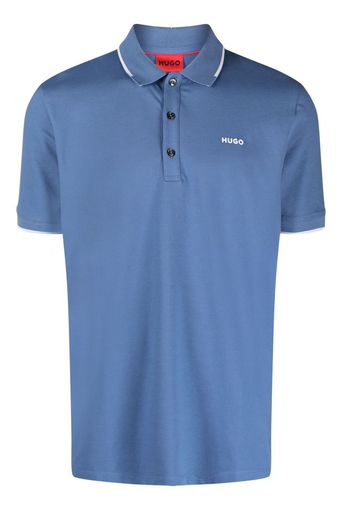 BOSS chest logo-print polo shirt - Blu