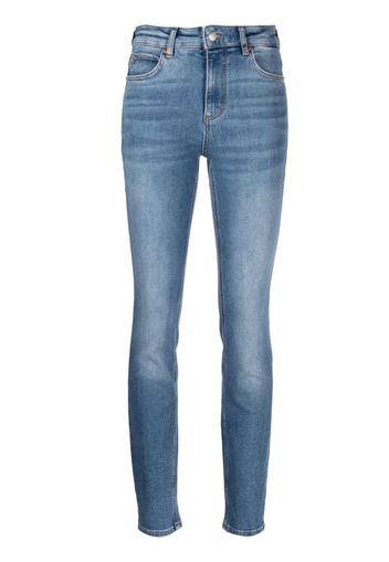 BOSS denim straight-leg cotton rousers - Blu