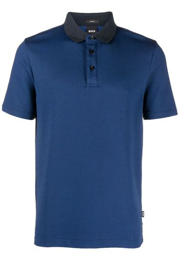 BOSS two-tone polo collar - Blu