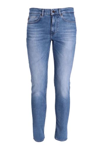 BOSS logo-patch slim-cut jeans - Blu