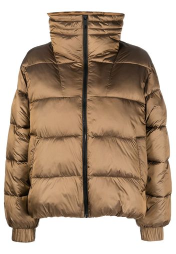 BOSS funnel-neck padded puffer jacket - Marrone