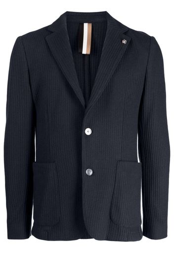 BOSS single-breasted waffle-effect blazer - Blu