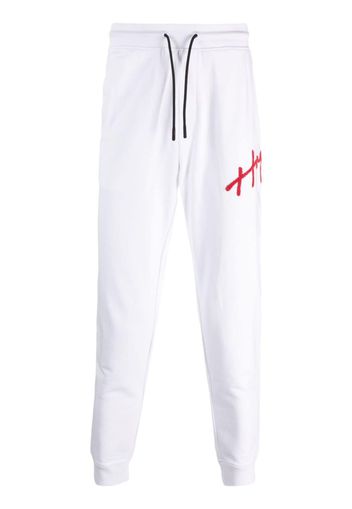 BOSS logo-embroidered cotton track pants - Bianco