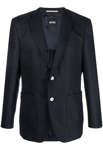 BOSS single-breasted virgin-wool blazer - Blu