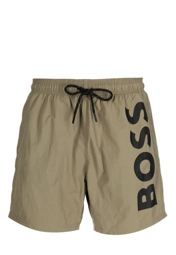 BOSS Octopus logo-print swim shorts - Verde