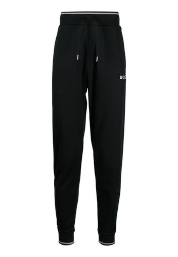 BOSS logo-embroidery cotton track pants - Nero