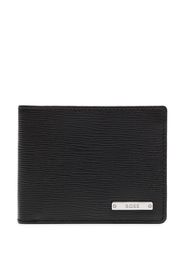 BOSS logo-plaque leather wallet - Nero