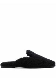 BOSS faux-shearling design slippers - Nero