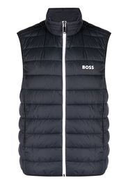 BOSS logo-print padded gilet - Blu