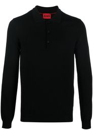 BOSS long-sleeve virgin wool polo - Nero