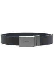 BOSS interchangeable leather buckle belt - Nero