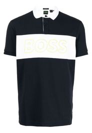 BOSS logo-print short-sleeved polo shirt - Blu