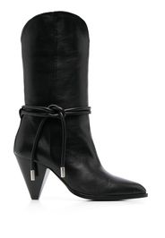 BOSS pointed-toe leather boots - Nero