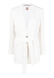 BOSS single-breasted belted blazer - Bianco