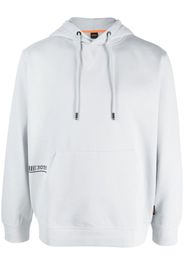 BOSS graphic-print cotton-blend hoodie - Grigio